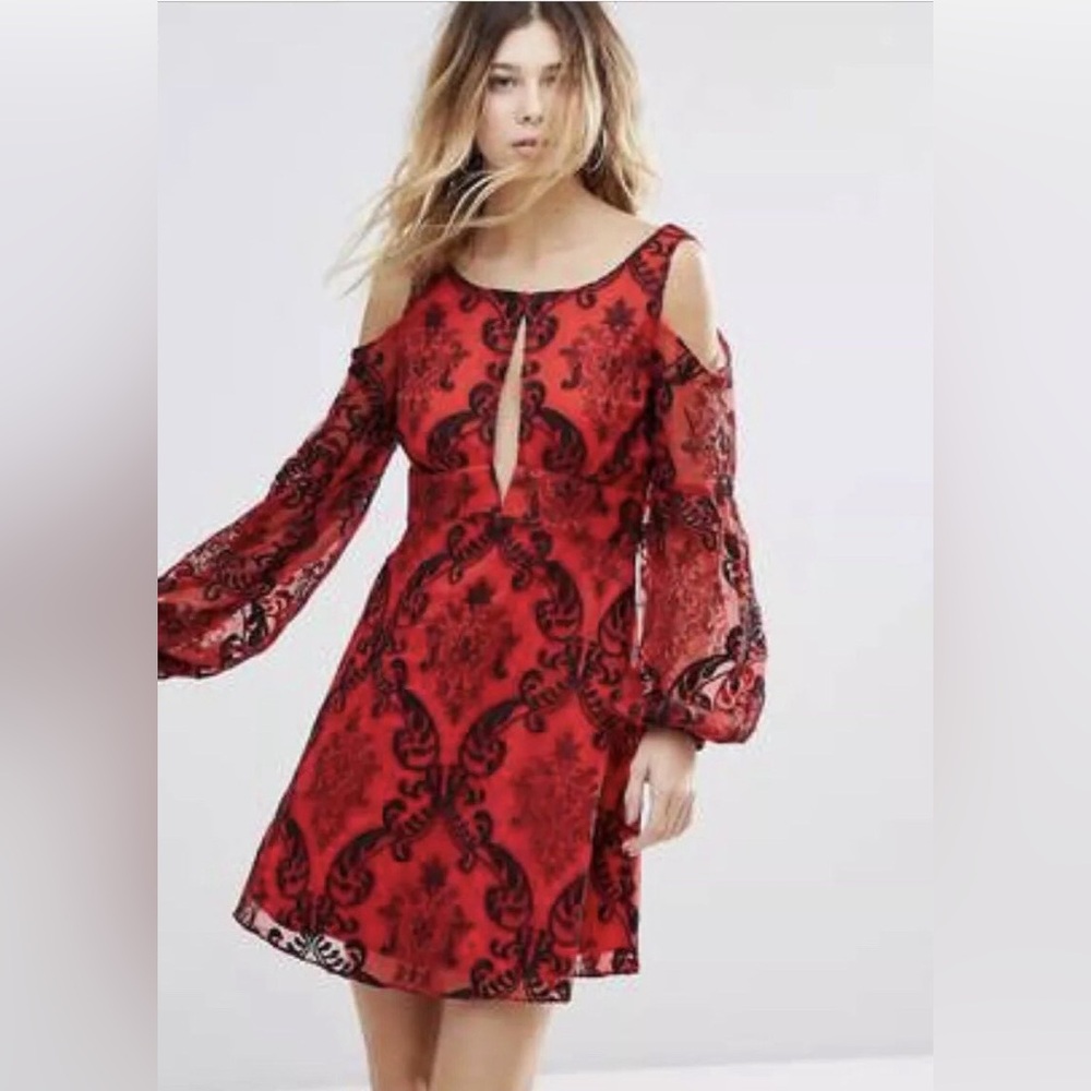 FREE PEOPLE WANT TO WANT ME EMBROIDERED MINI DRESS - Picture 14 of 16